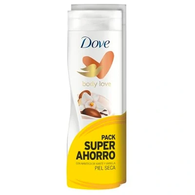 Afbeelding van Dove Voordeelverpakking vochtinbrengende crème voor het lichaam met katiréboter en vanille de droge huid, 2 x 400 ml