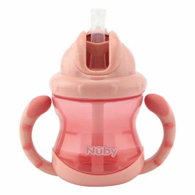 Afbeelding van Nuby Flip It Rietjesbeker Roze 240ml