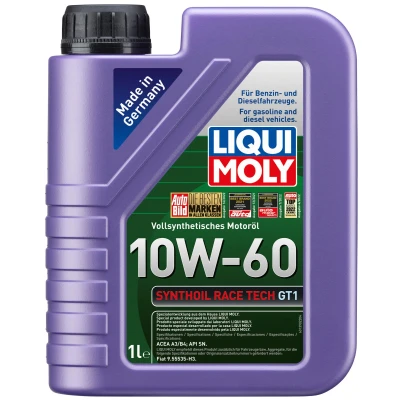 Afbeelding van LIQUI Moly Synthoil Race Tech GT1 10W 60 (1L) MOLY, Viscositeit klasse SAE: 60: , 1.0, L, u.a. für Talbot, Lada, Land Rover