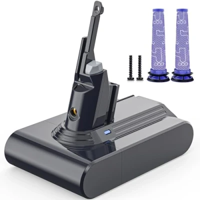 Afbeelding van Morpilot 4600mAh Batterij voor Stofzuiger Dyson V7 Series, Replacement Battery compatible with Animal Motorhead Pro Trigger Fluffy Mattress Car+Boat met 2st Filters, 21.6V Li ion
