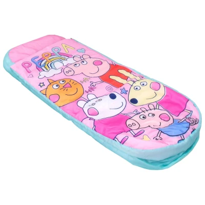 Afbeelding van Character World Peppa Pig and Friends ReadyBed Opblaasbaar luchtbed en slaapzak voor kinderen met pomp Reismatras logeerpartijtjes kamperen of thuisgebruik