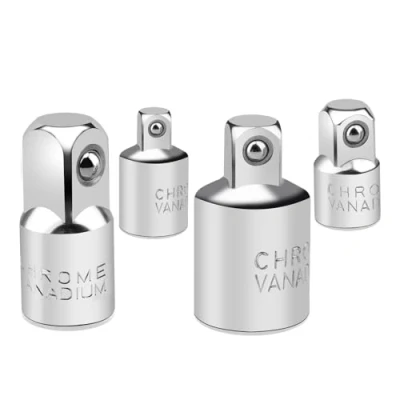 Afbeelding van 4 stuks dopsleuteladapter, rateladapter, 1/4 inch tot 3/8 inch, 1/2 van chroom vanadium staal, geschikt voor moersleutels en