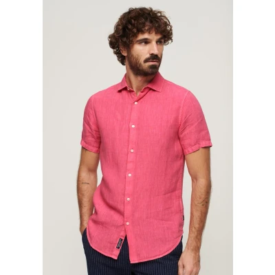 Afbeelding van Superdry Mannen Studios Casual Linnen Overhemd Roze Grootte: XL