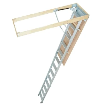 Afbeelding van VEVOR Zolderladder opvouwbaar, 350 lb capaciteit, 57 x 160 cm, multifunctionele aluminium verlenging, lichtgewicht en draagbaar, past op plafondhoogtes van 9,5 12 inch, gemakkelijke toegang tot uw