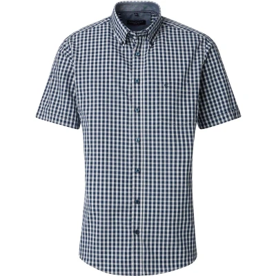 Afbeelding van Casa Moda Short Sleeve Overhemd Check Donkerblauw (navy) Maat 5XL Heren Overhemden Casual