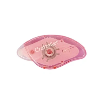 Afbeelding van Craftelier Zelfklevende dispenser met dubbelzijdig plakband, herbruikbaar, geschikt voor scrapbooking en ander knutselwerk, oplaadbaar zuurvrij, afmetingen: 8 mm x 7 m, roze