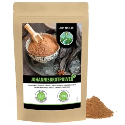 Afbeelding van Alpi Nature Carobpulver (1 kg) Johannisbrot Ground Johannisbrotpulver Dunkel Flour natuurlijk zacht gedroogd Powder