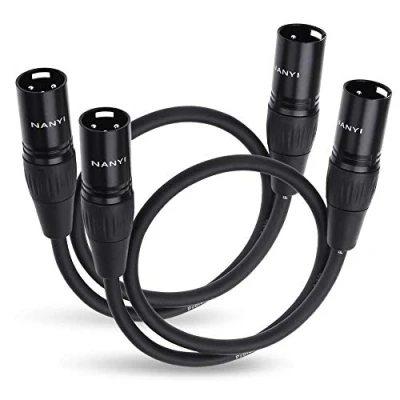 Afbeelding van NANYI microfoonkabel, 2 stuks, 3 pins XLR mannelijk naar DMX kabelaansluiting, zuurstofvrij koper, 0,5 m