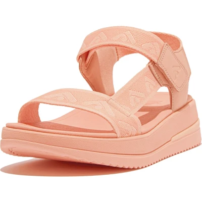 Afbeelding van Fitflop Surff Sandalen met plateauzool, Dames, Maat: 39, Roze Leer