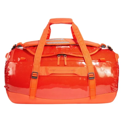 Afbeelding van Tatonka Barrel 65L Waterdichte reistas met rugzakfunctie, grote opening, gevoerde bodem en afsluitbare ritssluiting, rood/oranje, 65 Liter, Robuuste opbergbare rugzak schouderbanden