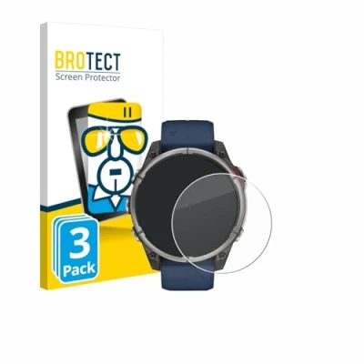 Afbeelding van BROTECT Glas Screenprotector voor Garmin quatix 8 (47 mm) Gehard Beschermglas 9H (3 Stuks)