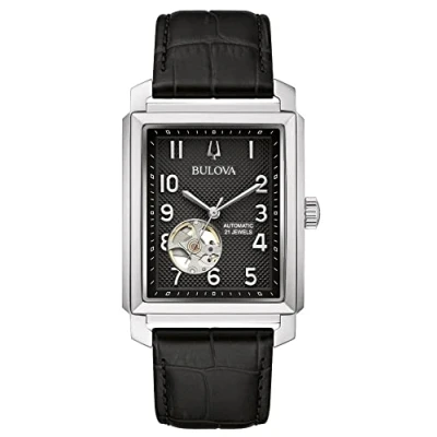 Afbeelding van Bulova Sutton Automatic 96A269 Horloge Leer Zwart Ø 36.5 mm