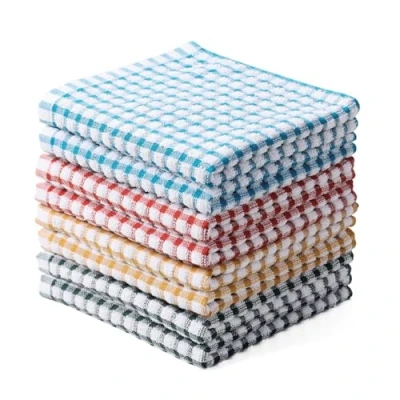 Afbeelding van Oeleky 100% katoenen keukendoeken voor het afwassen, 30 x cm vaatdoeken, absorberende keukendoeken, 8 stuks, sneldrogende reinigingsdoeken