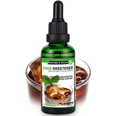 Afbeelding van ALPHAPOWER FOOD® Flavour Drops, Vegan, flüssig liquid 1x50ml Aroma Stevia Cola, Lebensmittel flavor Konzentrat &amp; Geschmackstropfen Flave Tropfen ohne Zucker, Flavdrops zum Essen Backen