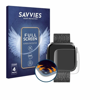 Afbeelding van Savvies Screenprotector voor Fitbit Versa Special Edition Folie Beschermfolie transparant volledig dekking (4 Stuks)