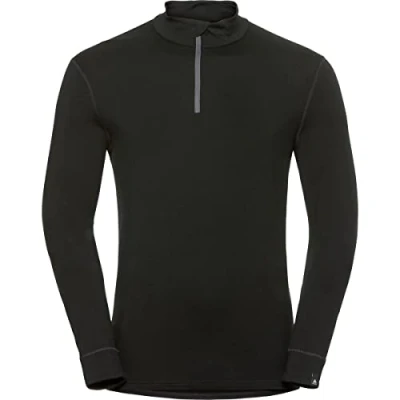 Afbeelding van Odlo Functioneel ondergoed voor heren, lange mouwen, shirt met ritssluiting, 100% merino, 200 gram