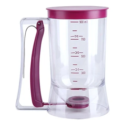 Afbeelding van 900 ML Cupcake Pfannkuchenteig Hand Dispenser Mix Gebäck Krug Waffel Messbecher Muffin Helfer Backen Küche Werkzeug