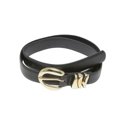 Afbeelding van Urban Classics Dames TB7213 Chunky Multiple Loop Synthetisch Lederen Riem, zwart/goud, S/M, S/M