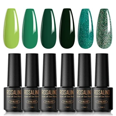 Afbeelding van ROSALIND Semi Permanente Nagellak, 6 Kleuren Mini Nagellak Permanent, UV, LED, Soak, Gel, Set42