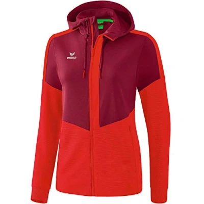 Afbeelding van Erima dames Squad trainingsjack met capuchon (1032061), bordeaux/rood, 36