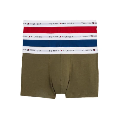 Afbeelding van Tommy Hilfiger Signature Trunk 3 PACK Onderbroeken, Heren, Maat: Large, Deep indigo/red/utility olive