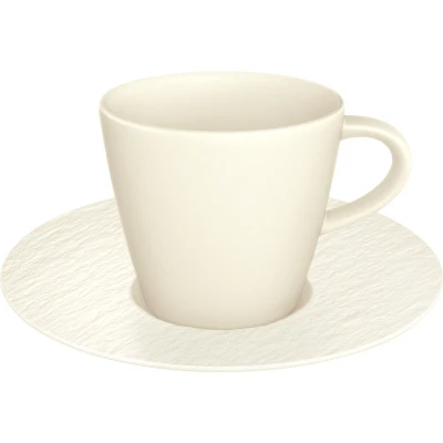 Afbeelding van Villeroy &amp; Boch Espressokop en schotel Wit Manufacture Rock 60 ml