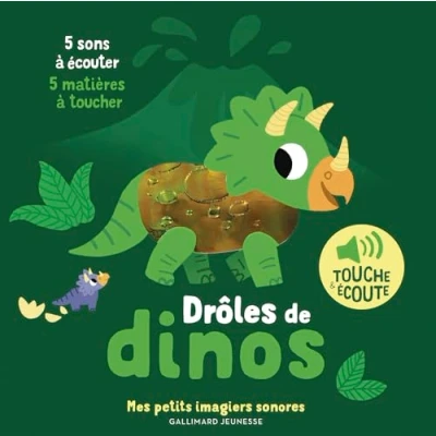 Afbeelding van Drôles de dinos: 5 sons à écouter, matières toucher