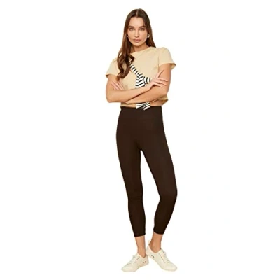 Afbeelding van Trendyol TWOAW20TA0047 Volwassenen Vrouwen Leggings Single pack Bruin M