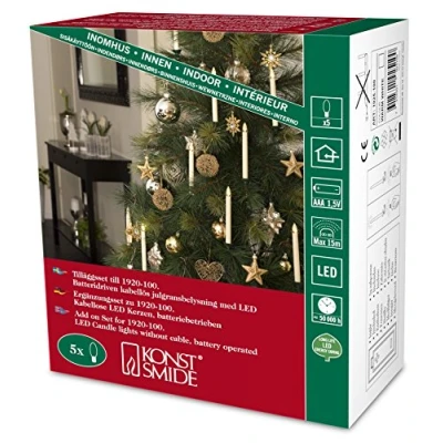 Afbeelding van Konstsmide Christmas LED kerstboom kaarsen kabel. Uitbreidingsset 16 cm