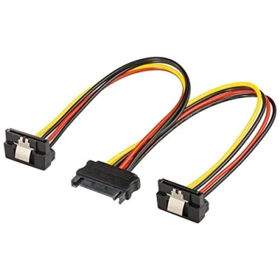 Afbeelding van PremiumCord Power splitter voor harde schijf HDD, SATA connector naar 2X bus 90 hoek