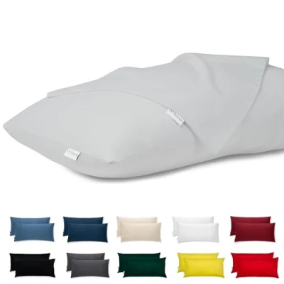Afbeelding van Flowen Set van 2 Kussensloop 40x70 100% Katoen Satin Premium Super Zachte Kussenslopen Resistent en Hypoallergeen Anti Mijt Kussenbeschermer Decoratief met Verborgen rits Wasbaar