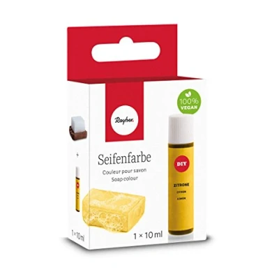 Afbeelding van Rayher Hobby 34246160 zeepverf, 10 ml, geurloos, 100% veganistisch, vrij van schadelijke stoffen en ecologisch afbreekbaar, in hersluitbare kunststof fles met schroefdeksel, goed doseerbaar, citroen