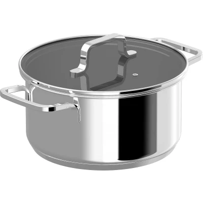 Afbeelding van DiNA Kookpot met deksel Helix Ø 20cm Metaal PFAS vrij