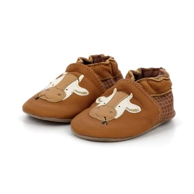Afbeelding van Robeez Funny Cow babyschoenen voor jongens, camel, bruin, 19 EU