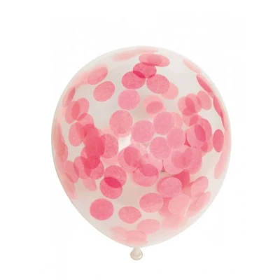 Afbeelding van Licht Roze ballonnen met Confetti 30cm 6 stuks