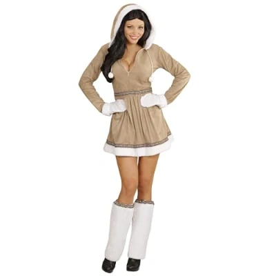 Afbeelding van Widmann Eskimo Kostuum Visser Meisje Vrouw Wit / Beige Medium Carnavalskleding Verkleedkleding