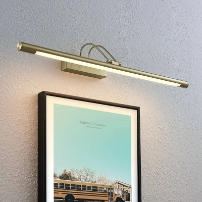 Afbeelding van Lindby LED wandlamp 1licht metaal, kunststof H: 11.5 cm mat messing Inclusief lichtbron