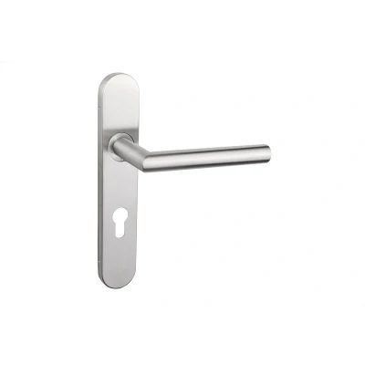 Afbeelding van Lavuzo deurkruk Mantua RVS met afgerond schild PC72 Per set