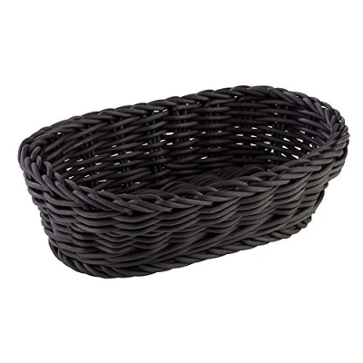 Afbeelding van APS mand, ovaal &quot;PROFI LINE&quot; rieten mand gemaakt van polypropyleen afmetingen: 19 x 12 cm / hoogte: 6 kleur: zwart