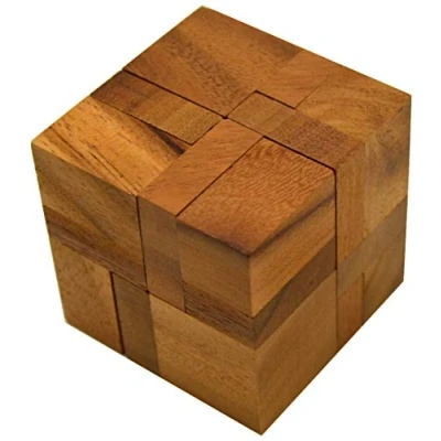 Afbeelding van LOGOPLAY 6 Pieces in a Cube, 3D puzzel, denkspel, geduldspel, logicaspel van hout