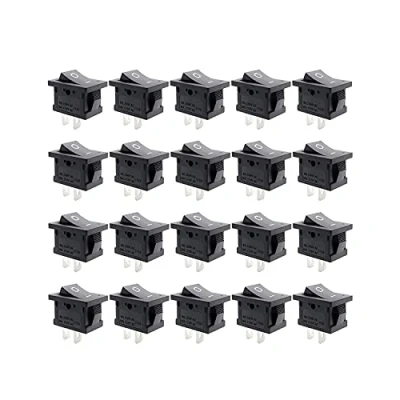 Afbeelding van Hsthe Sea 20 Pcs AC 10A/250 V 2 Soldeer Lug SPST Aan/Uit Mini Boot Tuimelschakelaar Auto Ronde Rocker Pin Toggle Schakelaar Snap