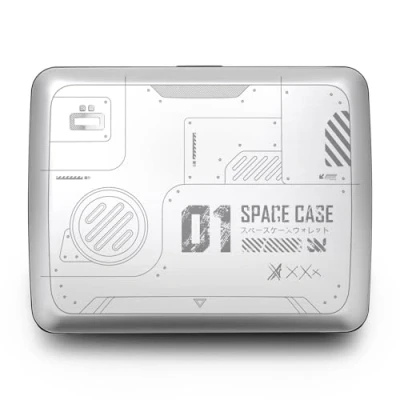 Afbeelding van ÖGON Aluminium Smart Case V2 Large formaat identiteitskaart, rijbewijs verborgen vak voor munten en bankbiljetten RFID bescherming capaciteit 10 kaarten bonnetjes, Space Case, Eén maat,