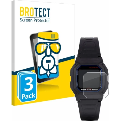 Afbeelding van BROTECT Screenprotector voor Casio W 800H 1AVES Folie Beschermfolie Beschermglas transparant (3 Stuks)