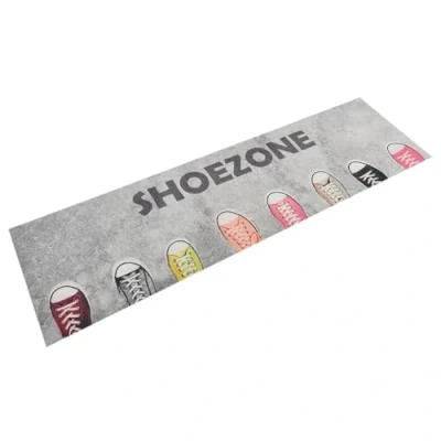 Afbeelding van vidaXL Keukenmat wasbaar shoezone print 45x150 cm fluweel