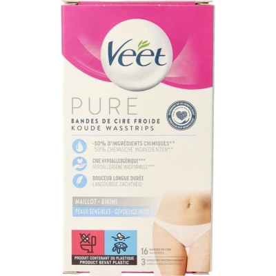 Afbeelding van Veet Mimima Koude Wasstrips Bikini Hypoallergene, 16 stuks