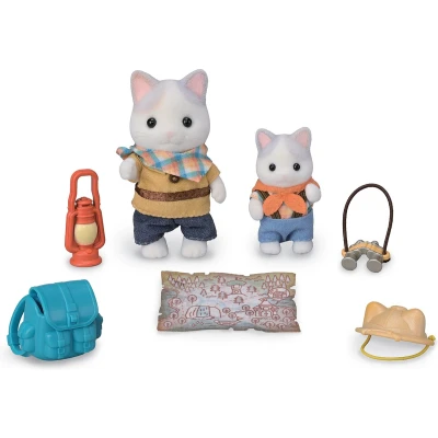 Afbeelding van Sylvanian Families 5763 Duo avonturiers latte kat broer en baby fluweelzachte speelfiguren