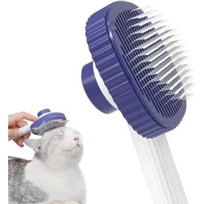 Afbeelding van ACE2ACE Kattenborstel, Hondenborstel, Zelfreinigende Slicker Borstel voor Honden Katten, Huisdierborstels met One Touch Design, Haarverwijderaar, Gemakkelijk te Reinigen en Verwijdert Klitten