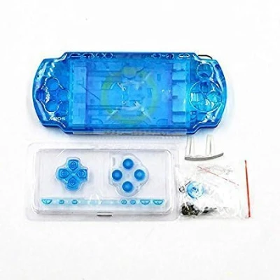 Afbeelding van NIEUWE Vervanging Sony PSP 2000 2001 2002 2003 2004 Serie Console Volledige Behuizing Shell Cover Met Knop Set (Helder Blauw)