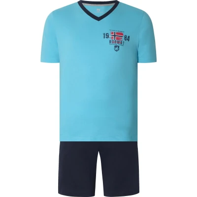 Afbeelding van Jan Vanderstorm herren Korte Pyjama 60/62 turquoise