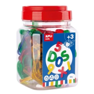 Afbeelding van Apli kids 17493 Transparante letters en cijfers 36 u.,Multi kleuren